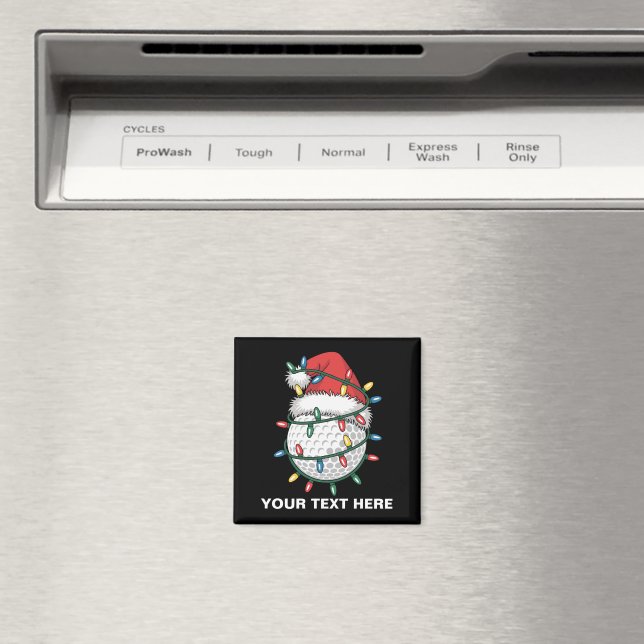 Personlig golfboll Santa hatt julbelysning Magnet (In Situ (Dishwasher))