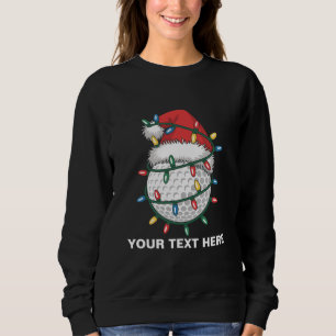 Personlig golfboll Santa hatt julbelysning T Shirt