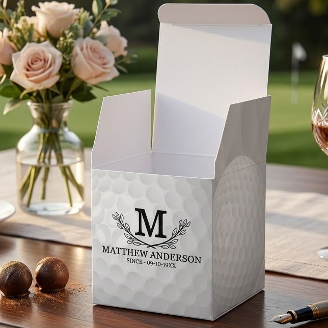 Personlig golfbollsmönster namn monogram ålder presentaskar (Skapare uppladdad)