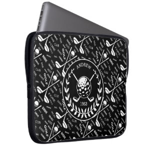 Personlig golfer snyggt golf logotyp laptop fodral