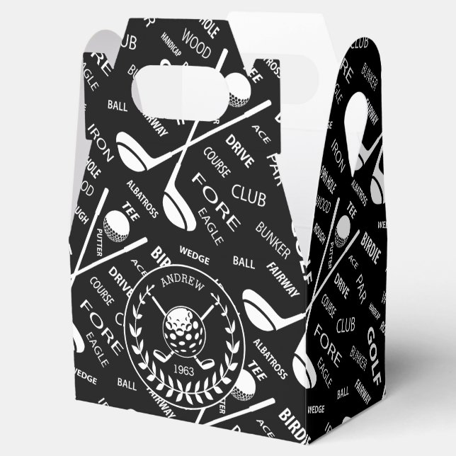 Personlig golfer snyggt golf logotyp presentaskar (Öppnad)