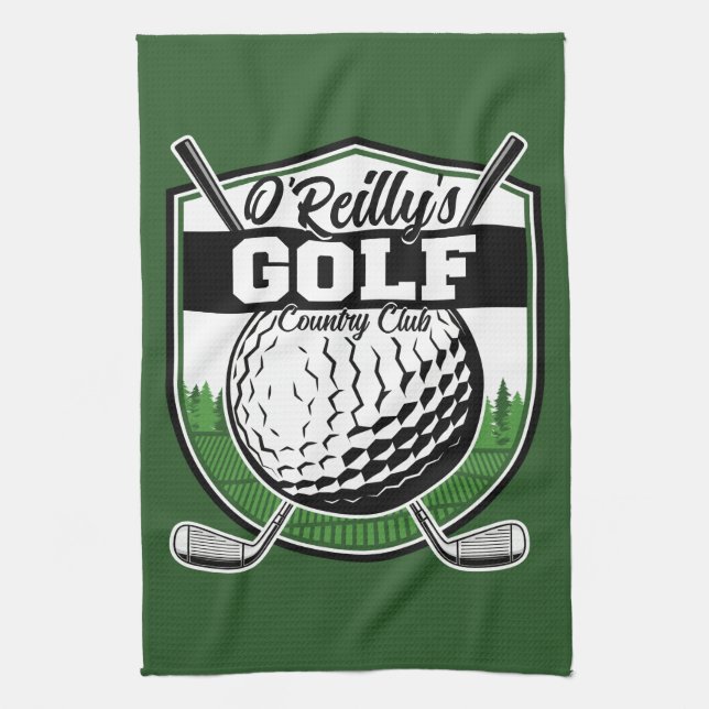 Personlig Golfer Spelare Pro Golf Country Club Kökshandduk (Vertikal)