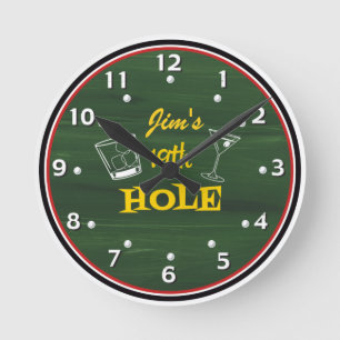 Personlig Golfer's Clock, 19:e Hål Rund Klocka