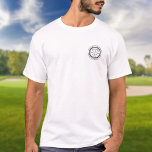 Personlig Golfer's Hål i One Classic Golf T Shirt<br><div class="desc">Med en frimärke-effektsmodell av åldras-typ. Anpassa golfens namn,  lokalisera hål nummer och datum för att skapa en underbar keepy för att fira det fantastiska golf hål i ett. Designad av Thisisnotme©</div>