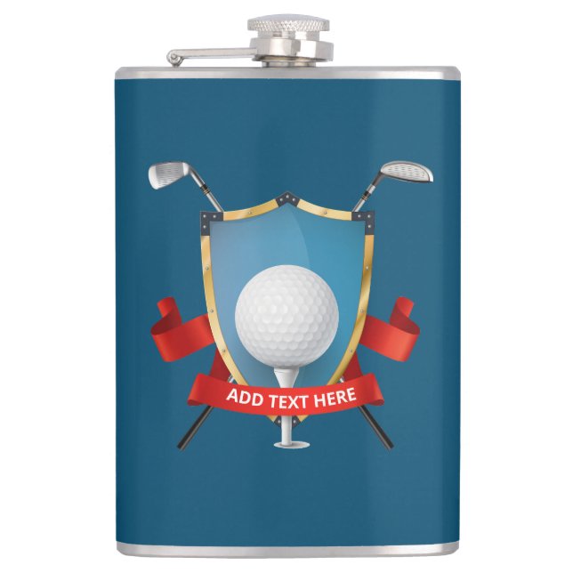 Personlig Golfer's Vinyl Wrapped Flask Fickplunta (Framsidan)