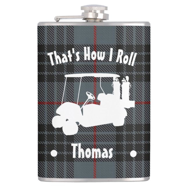 Personlig Golfer's Vinyl Wrapped Flask Fickplunta (Framsidan)