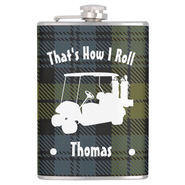 Personlig Golfer's Vinyl Wrapped Flask Fickplunta (Framsidan)
