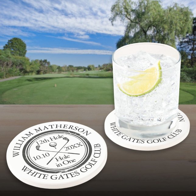 Personlig golfhål i ett underlägg (Golf Hole in One Personalized Coaster)