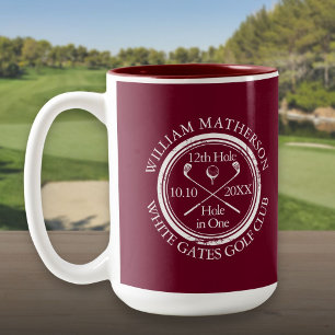 Personlig golfhål-in-one Burgundy Två-Tonad Mugg