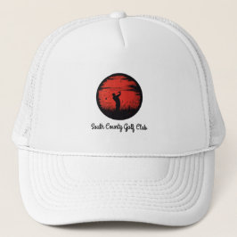 Personlig Golfhatt med Röd Golf Silhuett Logotyp Keps