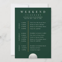 Personlig golfhelg Itinerary Card