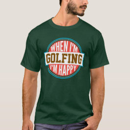 Personlig Golfing Älskare White Text Red Circle T Shirt