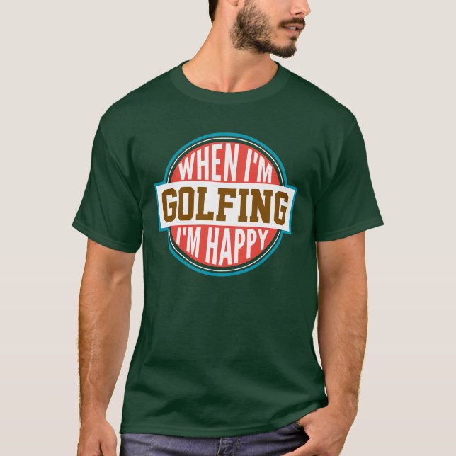 Personlig Golfing Älskare White Text Red Circle T Shirt (Framsida)