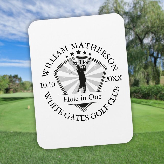 Personlig Golfklassiker med hål-i-ett-tema Magnet (Hole in One Classic Personalized Golf Magnet)