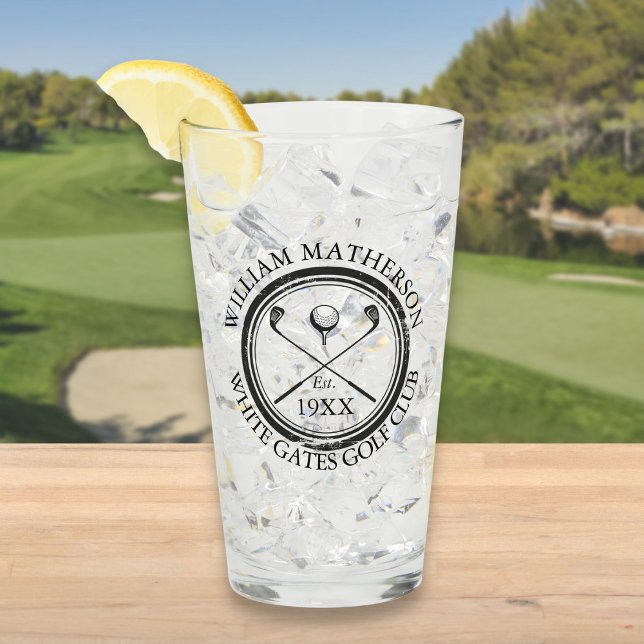 Personlig golfklubb namn Golf Glaskopp (Personalized Golf Club Name Golf Glass)
