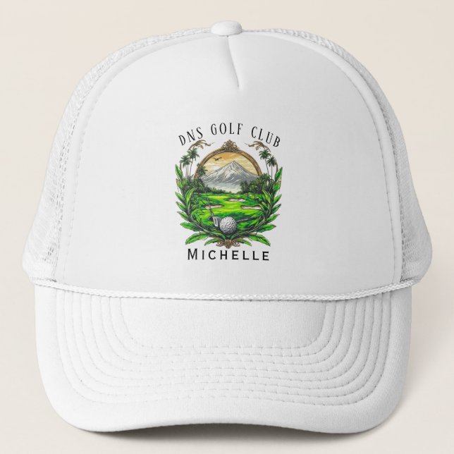 Personlig golfklubba namn Classic Trucker Hatt Keps (Framsida)
