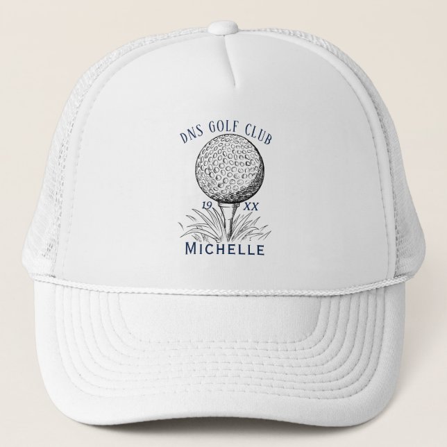 Personlig Golfklubba Namn Classic Trucker Hatt Keps (Framsida)