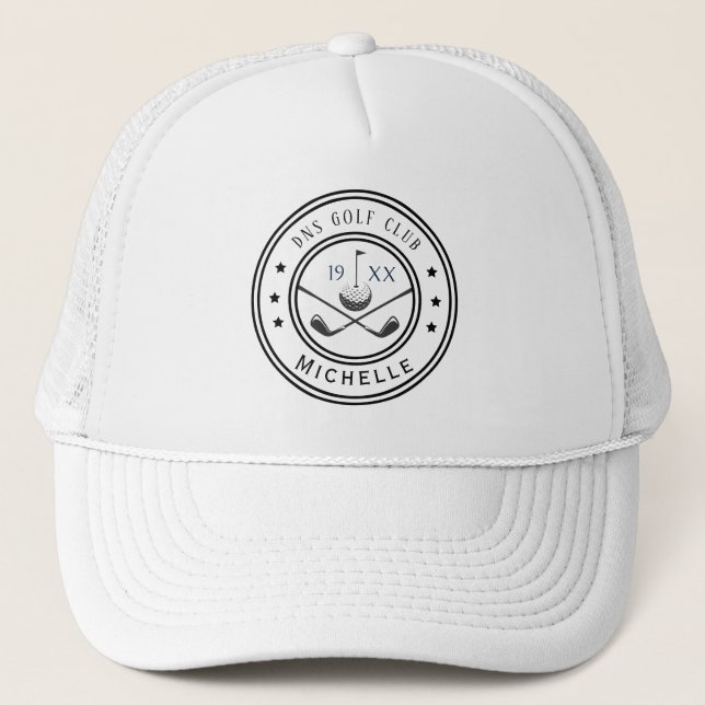 Personlig Golfklubba Namn Classic Trucker Hatt Keps (Framsida)