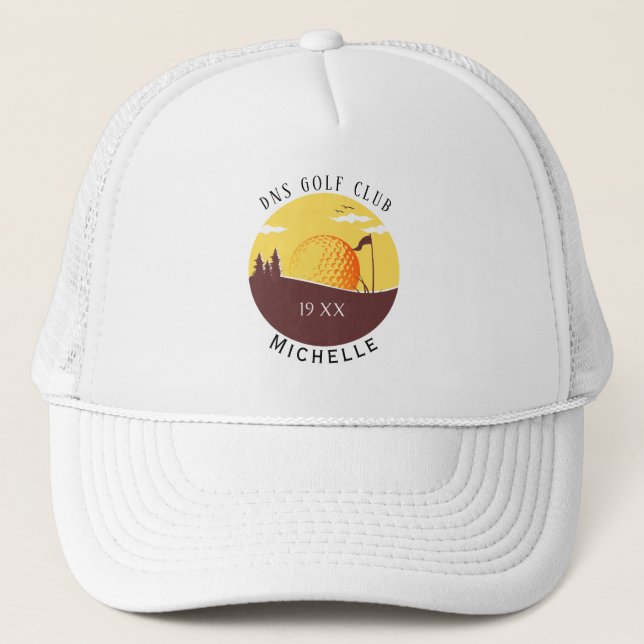 Personlig Golfklubba Namn Classic Trucker Hatt Keps (Framsida)