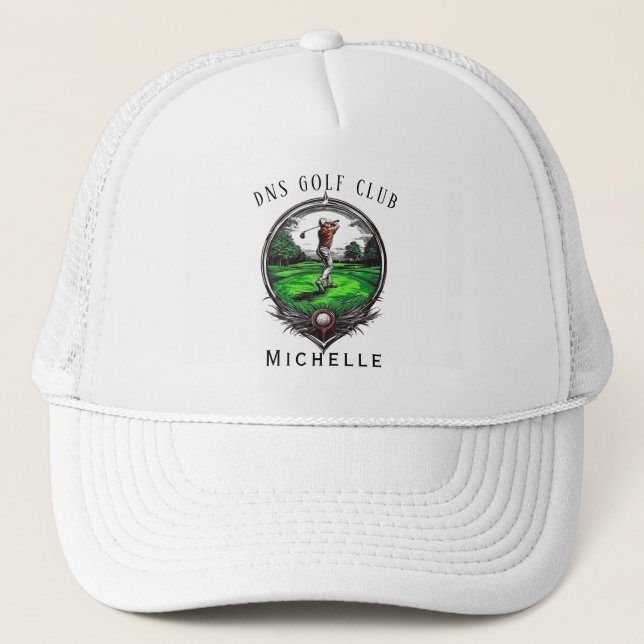 Personlig golfklubba namn Classic Trucker Hatt Keps (Framsida)