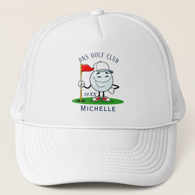 Personlig Golfklubba Namn Classic Trucker Hatt Keps (Framsida)