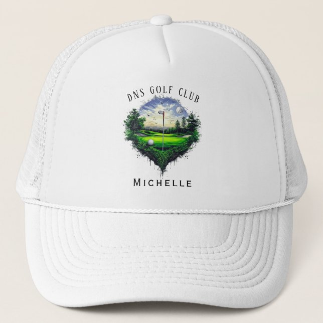 Personlig golfklubba namn Classic Trucker Hatt Keps (Framsida)