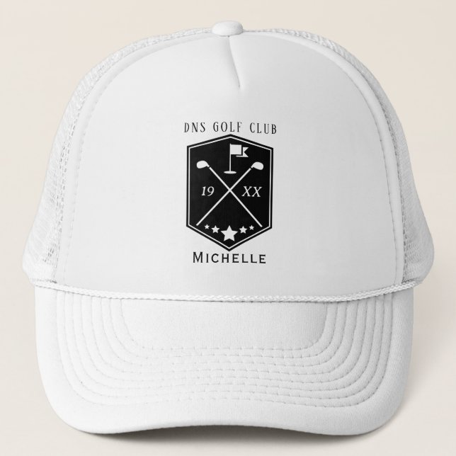 Personlig Golfklubba Namn Classic Trucker Hatt Keps (Framsida)