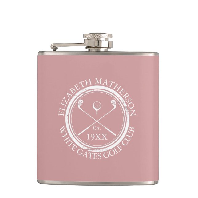 Personlig golfklubbnamn dammig rosa rosa fickplunta (Framsidan)