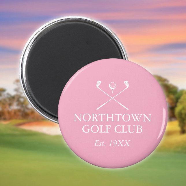 Personlig golfklubbnamn Rosa Magnet (Personalized Golf Club Name Pink Magnet)
