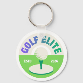 Personlig golfnyckelring | Rund golfpresent Nyckelring