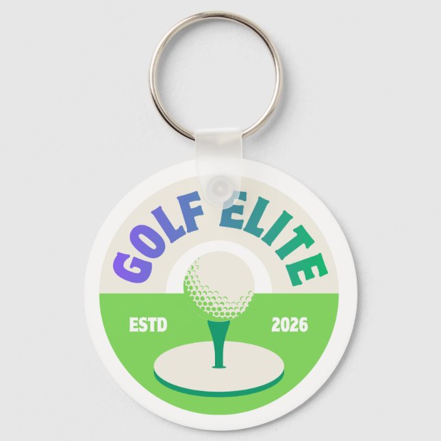 Personlig golfnyckelring | Rund golfpresent Nyckelring (Baksida)