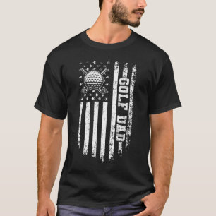 Personlig Golfpappa Grunge Fars Dag T-Shirt