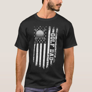 Personlig Golfpappa Grunge Fars Dag T-Shirt