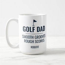Personlig golfpappafödelsedagspresent för män med kaffemugg