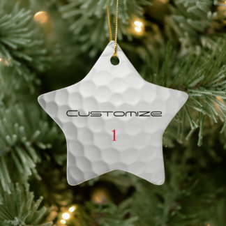 Personlig golfpresent med anpassat namn och nummer julgransprydnad keramik
