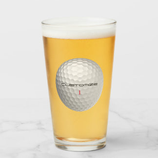 Personlig golfpresent med eget namn och nummer glaskopp