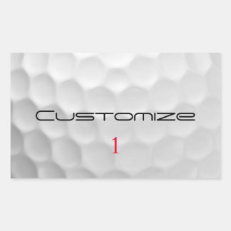Personlig golfpresent med eget namn och nummer rektangulärt klistermärke