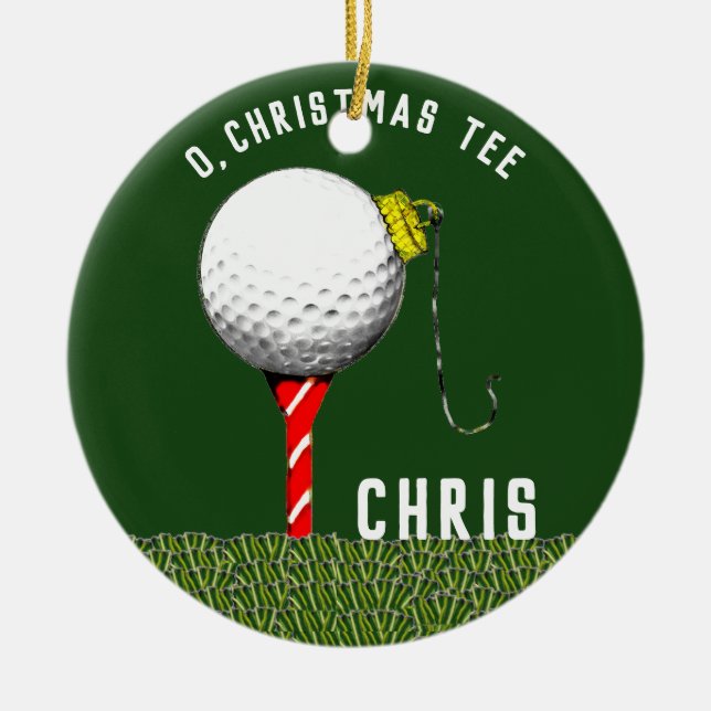 Personlig golfsamlarobjekt julgransprydnad keramik (Framsidan)