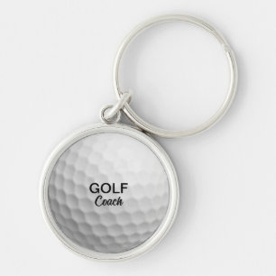Personlig golftränare rund silverfärgad nyckelring
