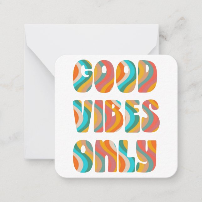 Personlig Good Vibes Note Card Anteckningskort (Framsida)