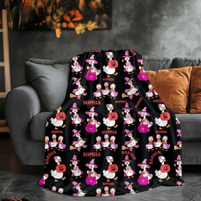 Personlig Goose Halloween Blanket-eget namn Fleecefilt (Skapare uppladdad)