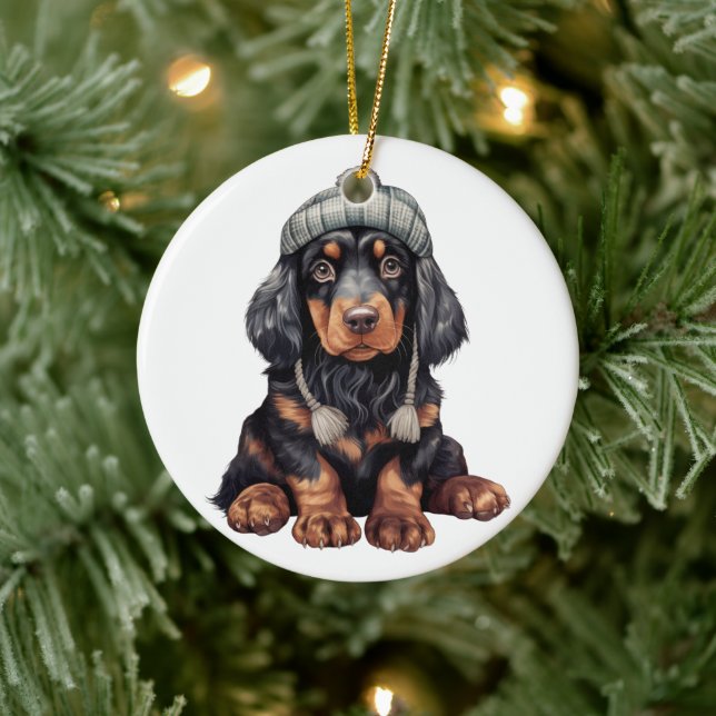 Personlig Gordon Setter Hund Julgransprydnad Keramik (Träd)