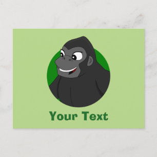 Personlig gorilla-illustrerad postkort vykort