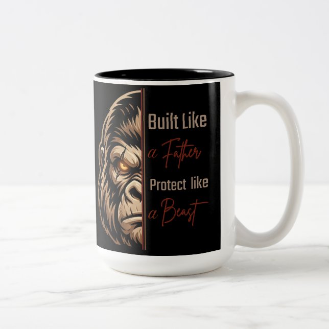 Personlig Gorilla Pappa Mugg Anpassat Namn Present (Höger)