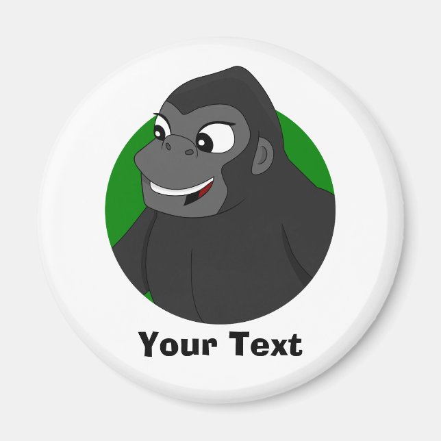 Personlig Gorilla Tecknad T-Shirt Magnet (Framsidan)