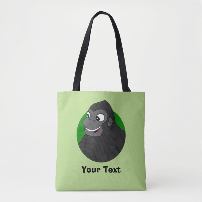Personlig Gorilla Tecknad Tote Bag Tygkasse (Framsida)