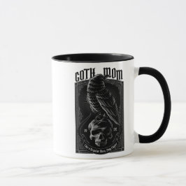 Personlig Goth Mamma, Raven & Skull 2-sidig Mugg