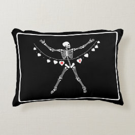 Personlig Goth Skeleton med hörn Prydnadskudde