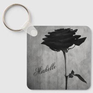 Personlig Gothic Black Ro Nyckelring
