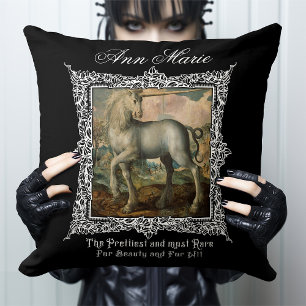 Personlig Gothic Unicorn Medieval Horse Kudde